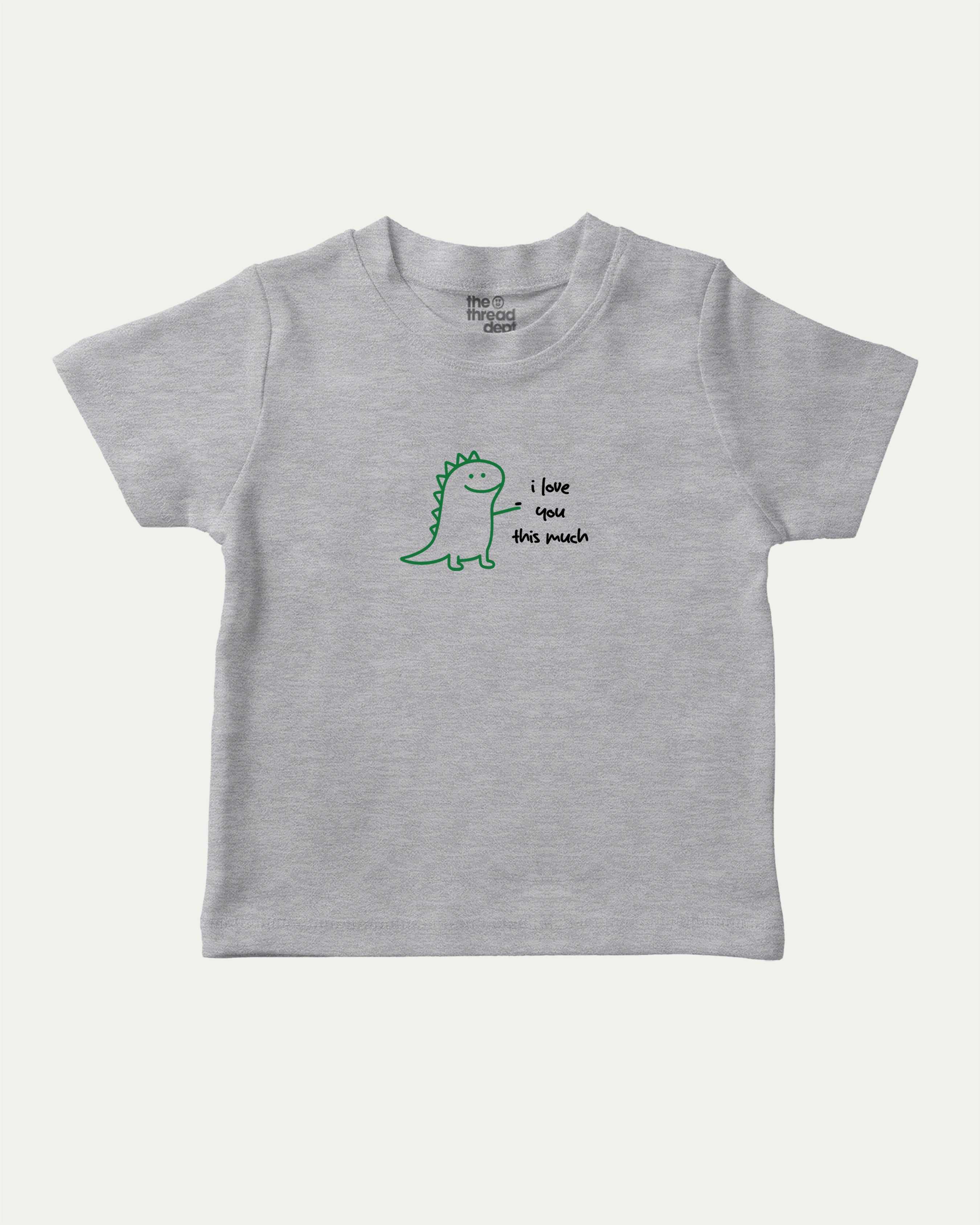 I Love You This Much graphic tee with cute and humorous print, funny and trendy graphic. Perfect for adults and gift-giving. Heather Grey shirt.