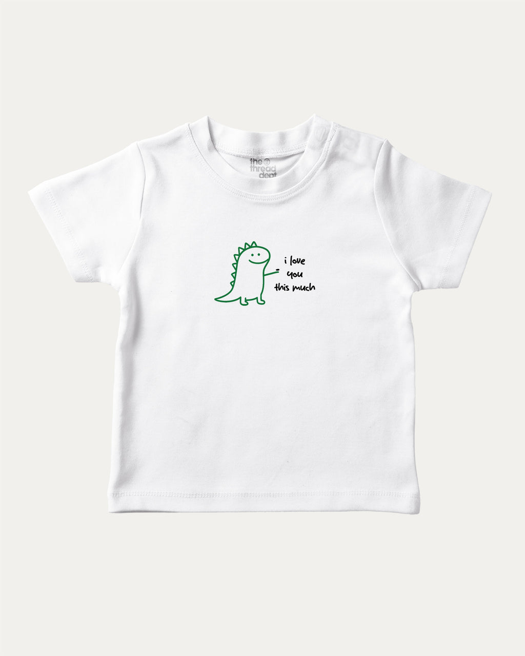 I Love You This Much graphic tee with cute and humorous print, funny and trendy graphic. Perfect for adults and gift-giving. White shirt.