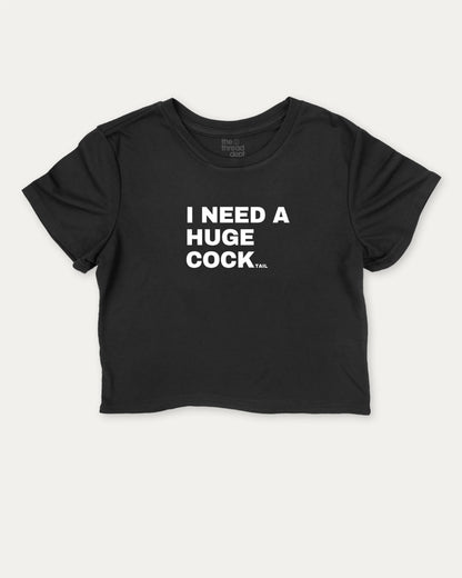 I Need A Huge Cocktail cute and trendy crop tee with nostalgic graphic, perfect for women. Funny drinks crop t shirt, ideal for daily outfits and casual days. Black crop tee