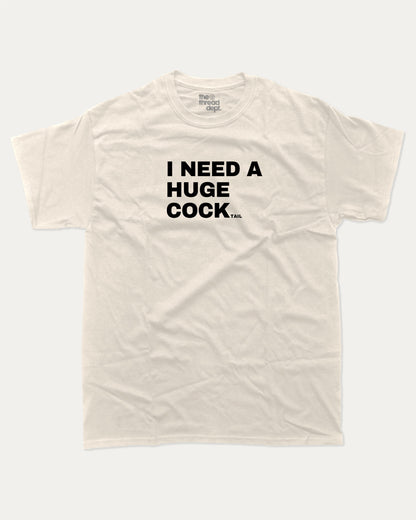 I Need A Huge Cocktail graphic t-shirt, perfect for adults. Funny cocktail tee, trending meme shirt, unique gift idea. Cream.