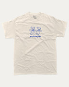 Just Be Kind graphic tee with bold and humorous print, funny and trendy graphic. Perfect for adults and gift-giving. Cream shirt.