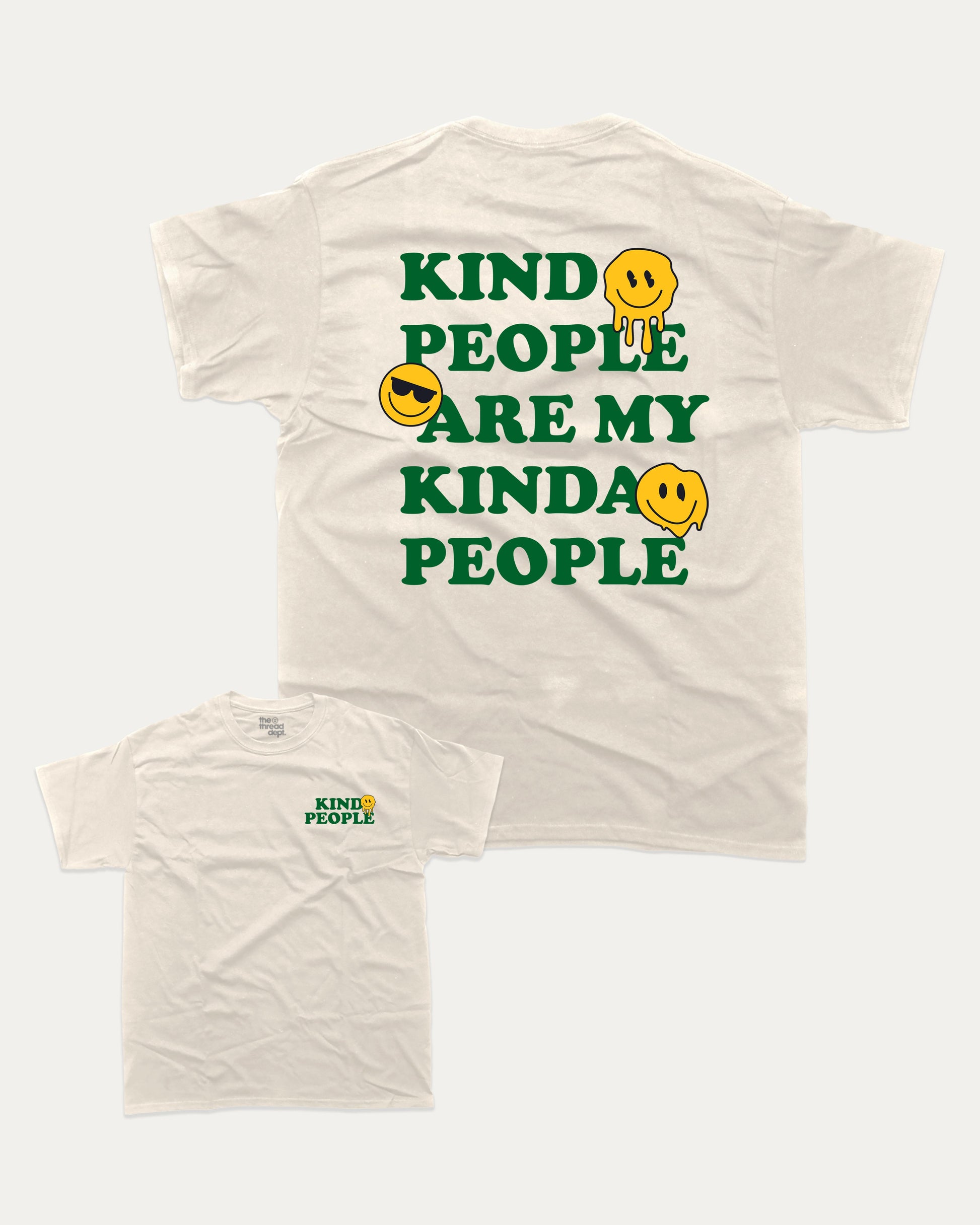 Kind People graphic t-shirt, Funny Pun T shirt, Pun Word T shirt, A must-have funny tee, trending meme shirt, unique gift idea. Cream.