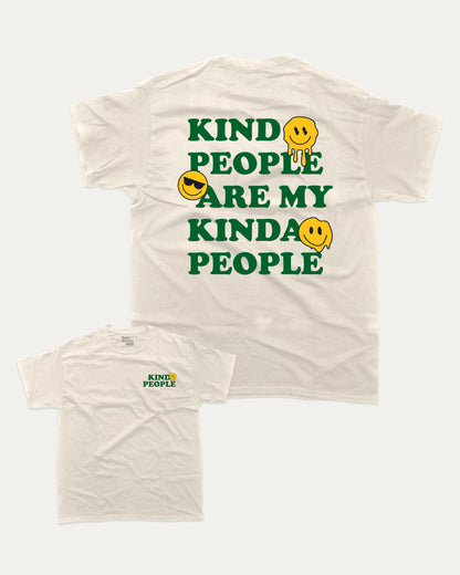 Kind People graphic t-shirt, Funny Pun T shirt, Pun Word T shirt, A must-have funny tee, trending meme shirt, unique gift idea. Cream.