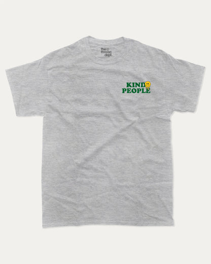 Kind People graphic t-shirt, Funny Pun T shirt, Pun Word T shirt, A must-have funny tee, trending meme shirt, unique gift idea. Heather Grey.