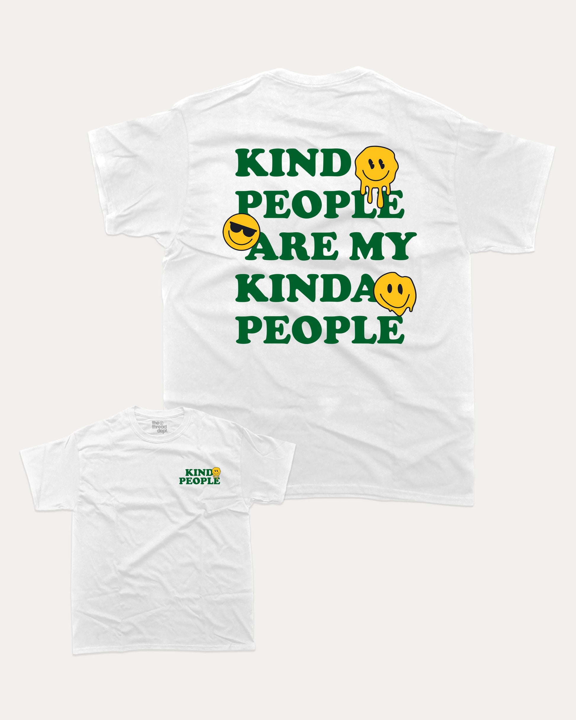 Kind People graphic t-shirt, Funny Pun T shirt, Pun Word T shirt, A must-have funny tee, trending meme shirt, unique gift idea. White.