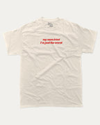 my mom tried i'm just worst graphic tee with bold and humorous print, funny and trendy graphic. Perfect for adults and gift-giving. Cream shirt.