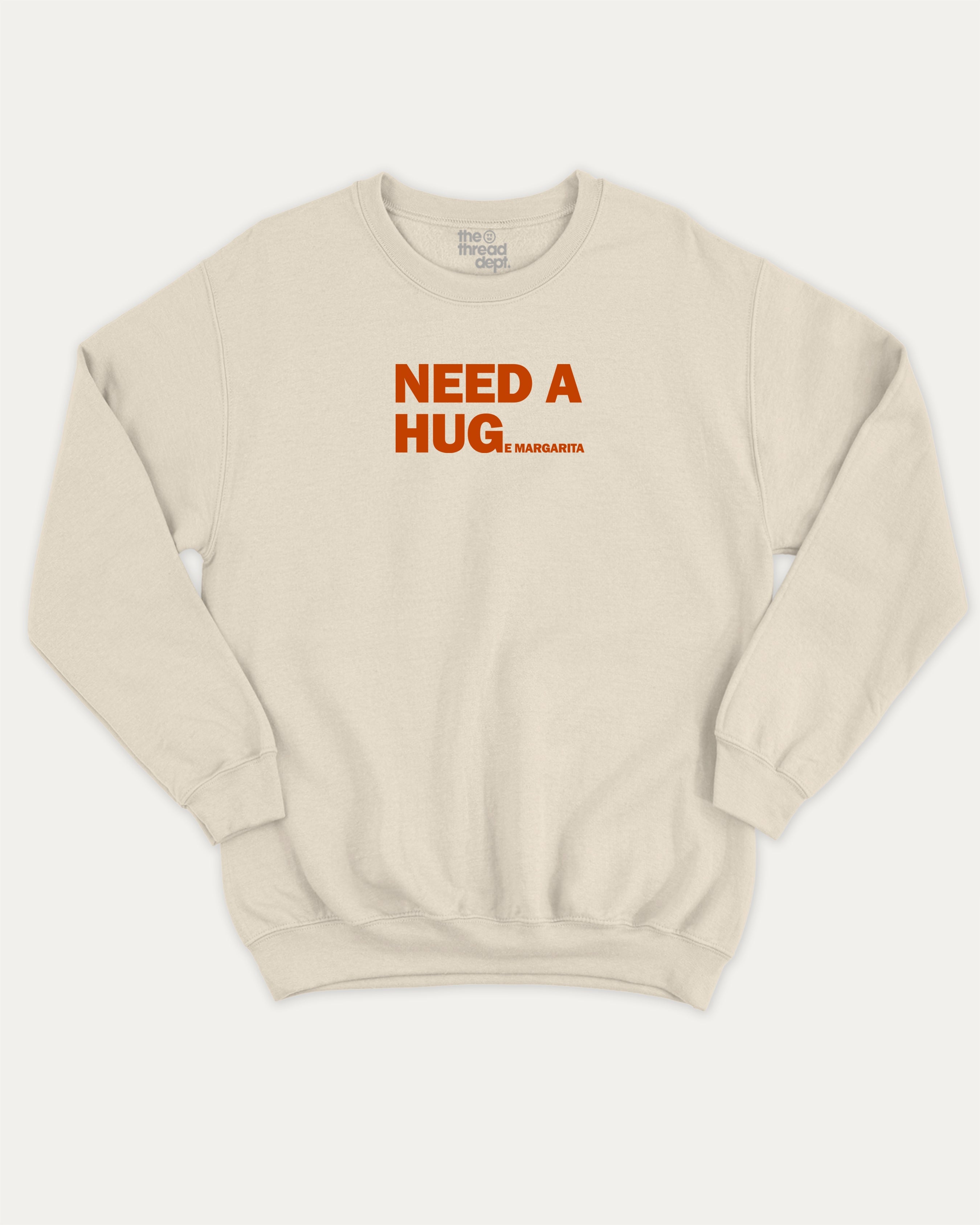 Need a huge margarita graphic sweatshirt with bold and humorous print, warm and cozy graphic for everyday wear. Perfect for adults and gift-giving. Natural pullover.