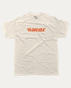 Red Flags Are My Favorite Color graphic tee with Sarcastic and funny print, funny and trendy graphic. Perfect for adults and gift-giving. Cream shirt.