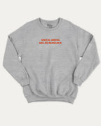 Social Media Killed Romance graphic sweatshirt with bold and humorous print, warm and cozy graphic for everyday wear. Perfect for adults and gift-giving. Heather Grey pullover.
