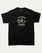 Somethings are worth shitting for graphic tee with bold and humorous print, funny and trendy graphic. Perfect gift for Lactose people, Lactose Graphic T shirt, Food Graphic T shirt,  Perfect for adults and gift-giving. Black shirt.