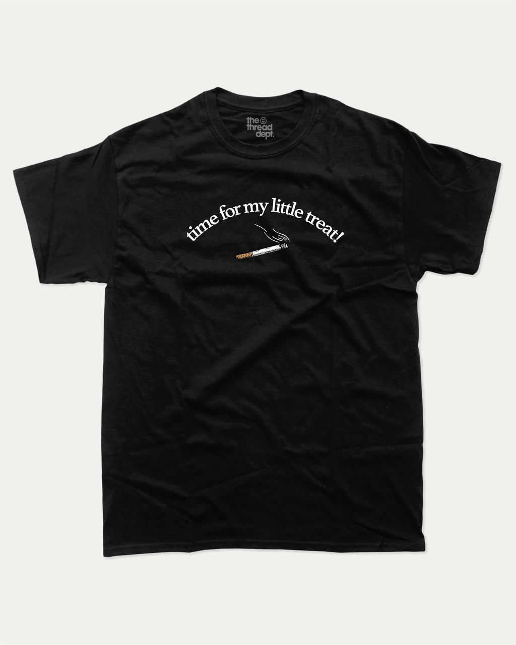Time For My Little Treat graphic tee bold statements print, funny and trendy graphic. Perfect for friends and family and gift-giving. Black shirt.