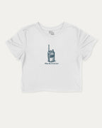 What The Fuck Over graphic crop tee with funny and trendy slogan print, perfect for women_ casual looks or layering. White crop t-shirt.