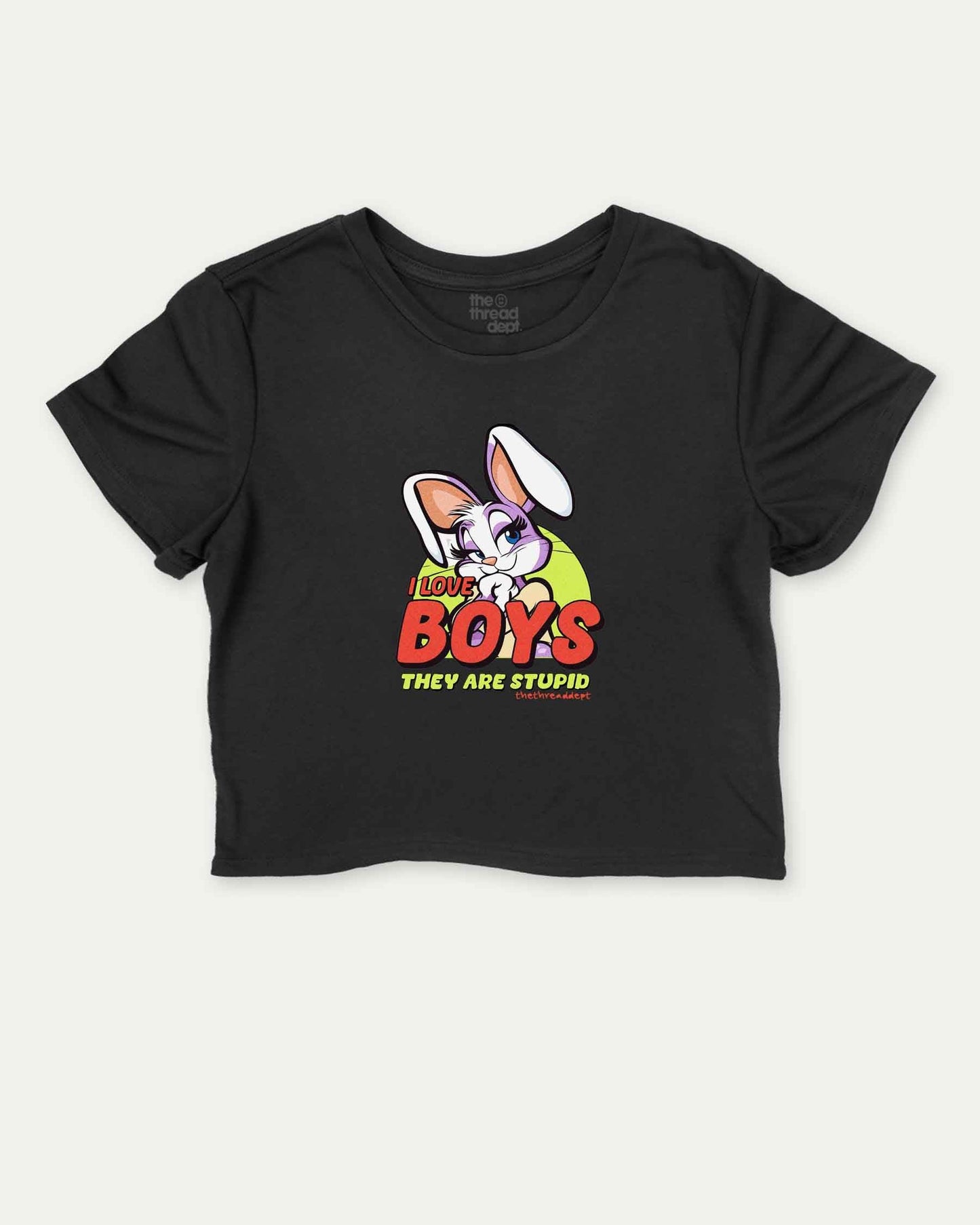 I Love Boys - Graphic Crop Tee - TheThreadDept