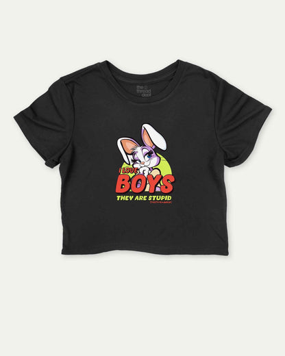 I Love Boys - Graphic Crop Tee - TheThreadDept