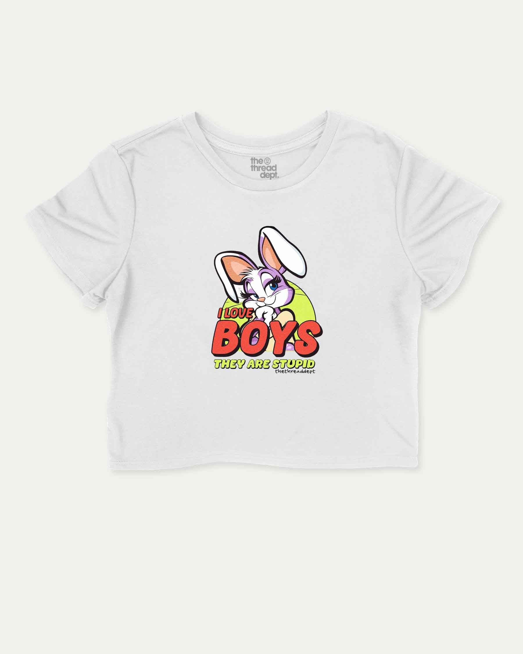 I Love Boys - Graphic Crop Tee - TheThreadDept