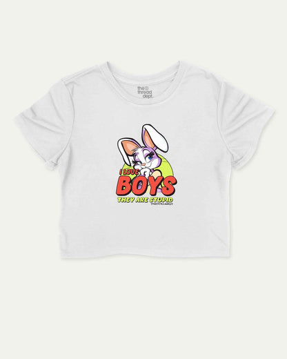 I Love Boys - Graphic Crop Tee - TheThreadDept