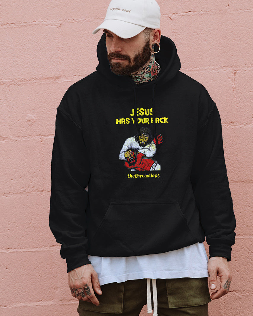 Jesus has your back graphic hoodie