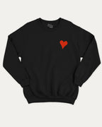 It's ok to fall in love with me graphic sweatshirt with bold and humorous print, Valentine Day Graphic T shirt, Perfect Gift for Valentine's Day, warm and cozy graphic for everyday wear. Perfect for adults and gift-giving. Black pullover.