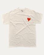 It's ok to fall in love with me graphic tee with bold and humorous print, Valentine Day Graphic T shirt, Perfect Gift for Valentine's Day, funny and trendy graphic. Perfect for adults and gift-giving. Cream shirt.