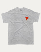 It's ok to fall in love with me graphic tee with bold and humorous print, Valentine Day Graphic T shirt, Perfect Gift for Valentine's Day, funny and trendy graphic. Perfect for adults and gift-giving. Heather Grey shirt.
