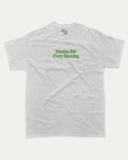 90s Rnb Every Morning graphic tee with bold and humorous print, funny and trendy graphic. Music Lover Graphic T shirt, RnB Listner Graphic T shirt,  Perfect for adults and gift-giving. Ash Grey shirt.