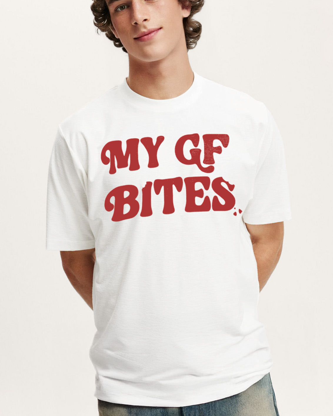 My GF Bites graphic tee perfect for valentine's day gift giving.