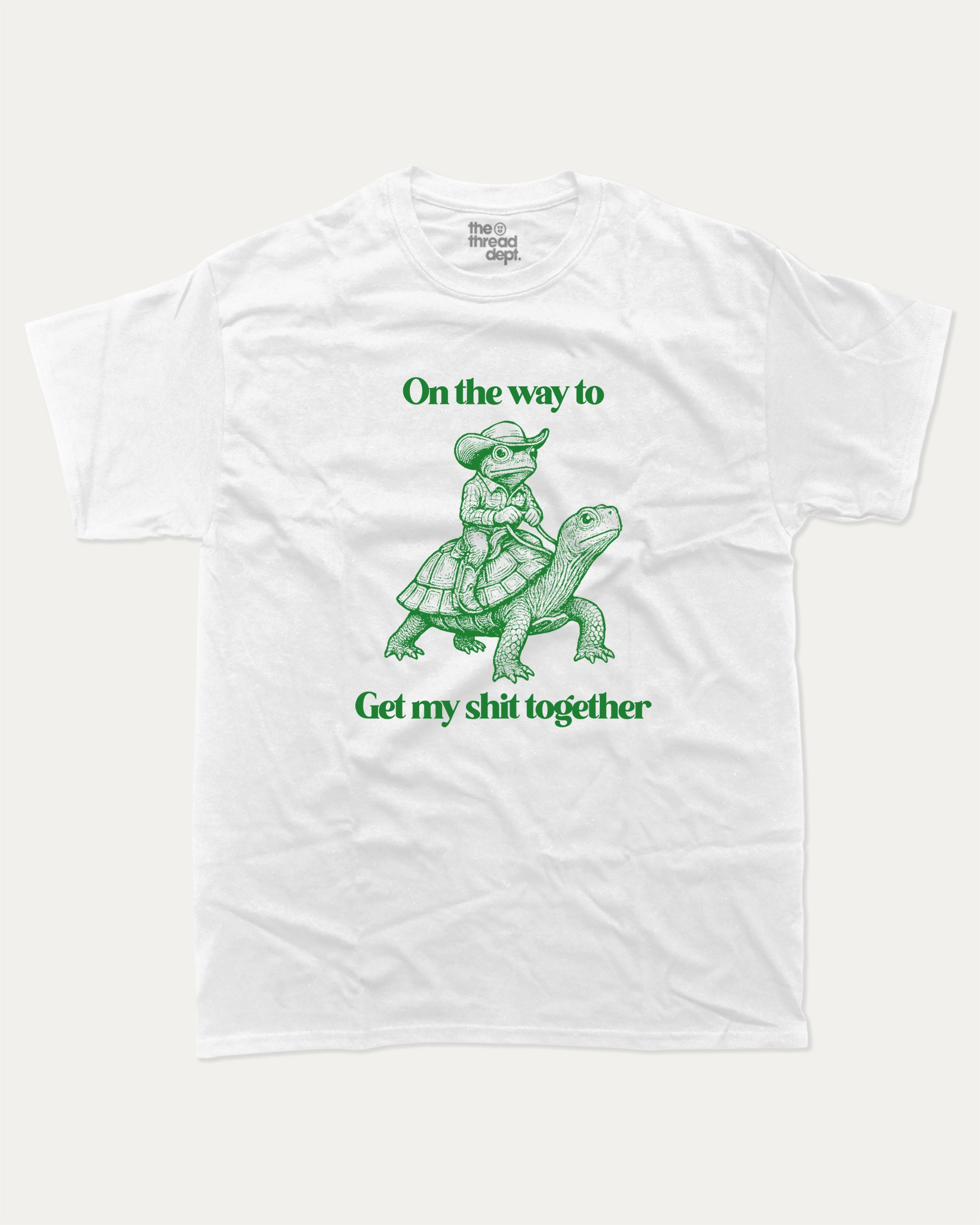 On the way to get my shit together - Graphic Tee - TheThreadDept - Funny Graphic T shirts Animal T shirt Funny Humorous Graphic Tee Cowboy T shirt Texas T shirt White