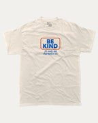 Be Kind graphic tee with bold and humorous print, funny and trendy graphic. Perfect for adults and gift-giving. Cream shirt.