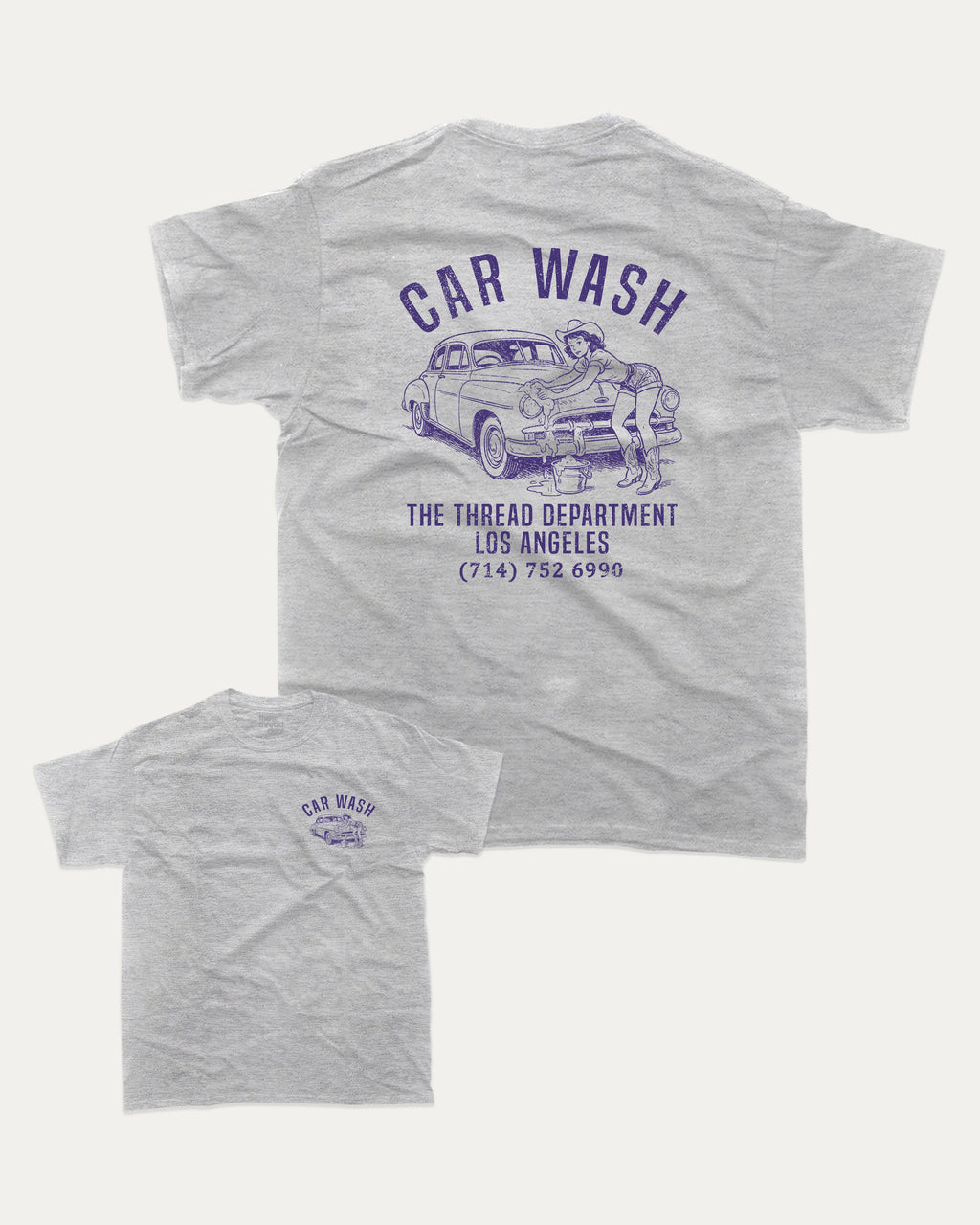 Car Wash graphic tee with bold and humorous print, Retro Inspired Graphic T shirt, Vintage Inspired Graphic T shirt, Y2k Retro Graphic  T shirt. funny and trendy graphic. Perfect for adults and gift-giving. Heather Grey shirt.