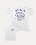 Car Wash graphic tee with bold and humorous print, Retro Inspired Graphic T shirt, Vintage Inspired Graphic T shirt, Y2k Retro Graphic  T shirt. funny and trendy graphic. Perfect for adults and gift-giving. White shirt.