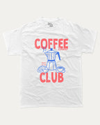 Coffee Lovers Club graphic t-shirt, Coffee Graphic T shirt, Coffee Lovers T shirt,. A must-have funny tee, trending meme shirt, unique gift idea. White.
