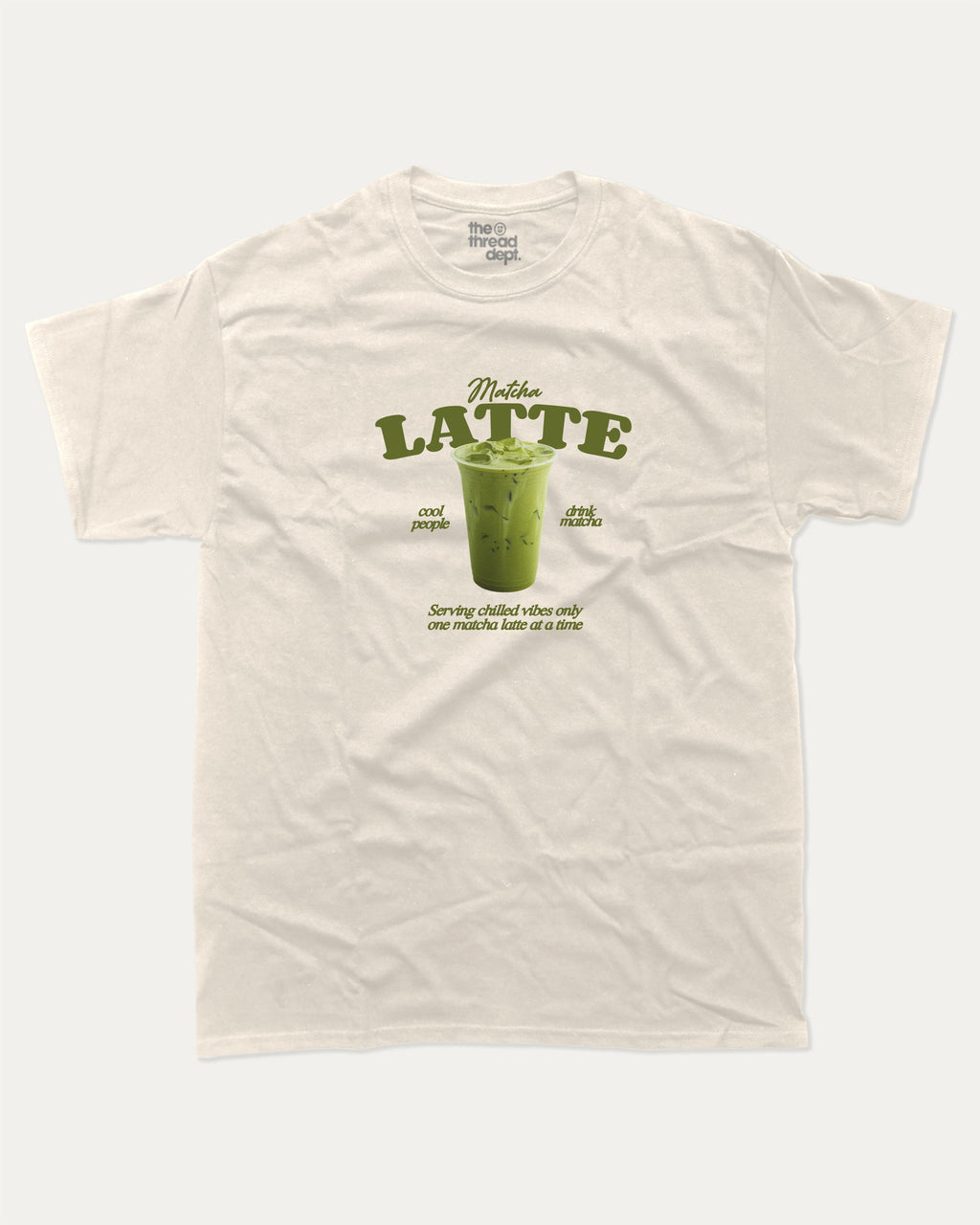 Cool People Drink Matcha graphic t-shirt, Match Graphic T shirt, Retro Inspired Graphic T shirt, Vintage Inspired Tee, A must-have funny tee, trending meme shirt, unique gift idea. Cream.