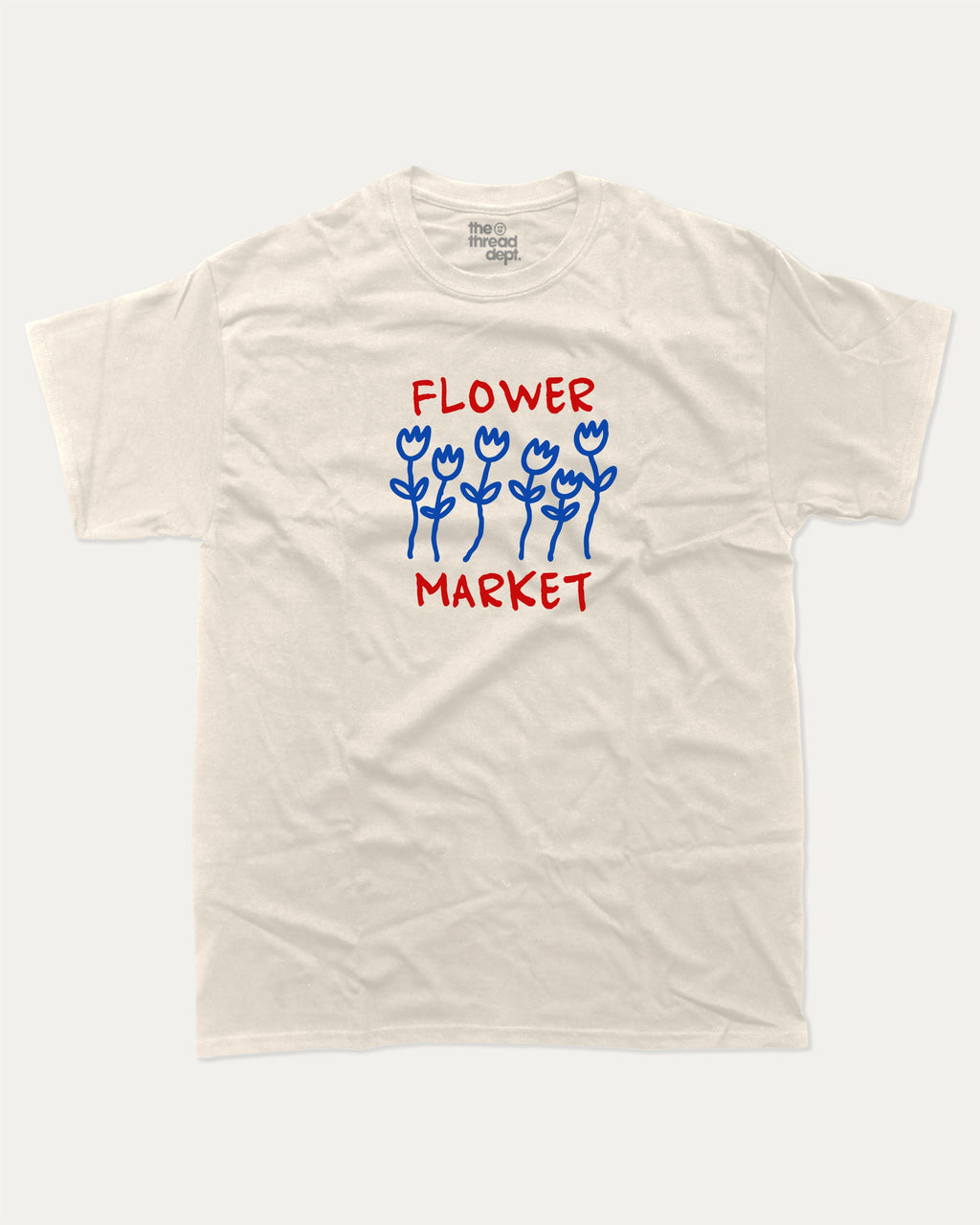 Flower Market graphic tee with bold and humorous print, funny and trendy  graphic. T shirt for plant lover, Flower Graphic T shirt,  Perfect for adults and gift-giving. Cream shirt.