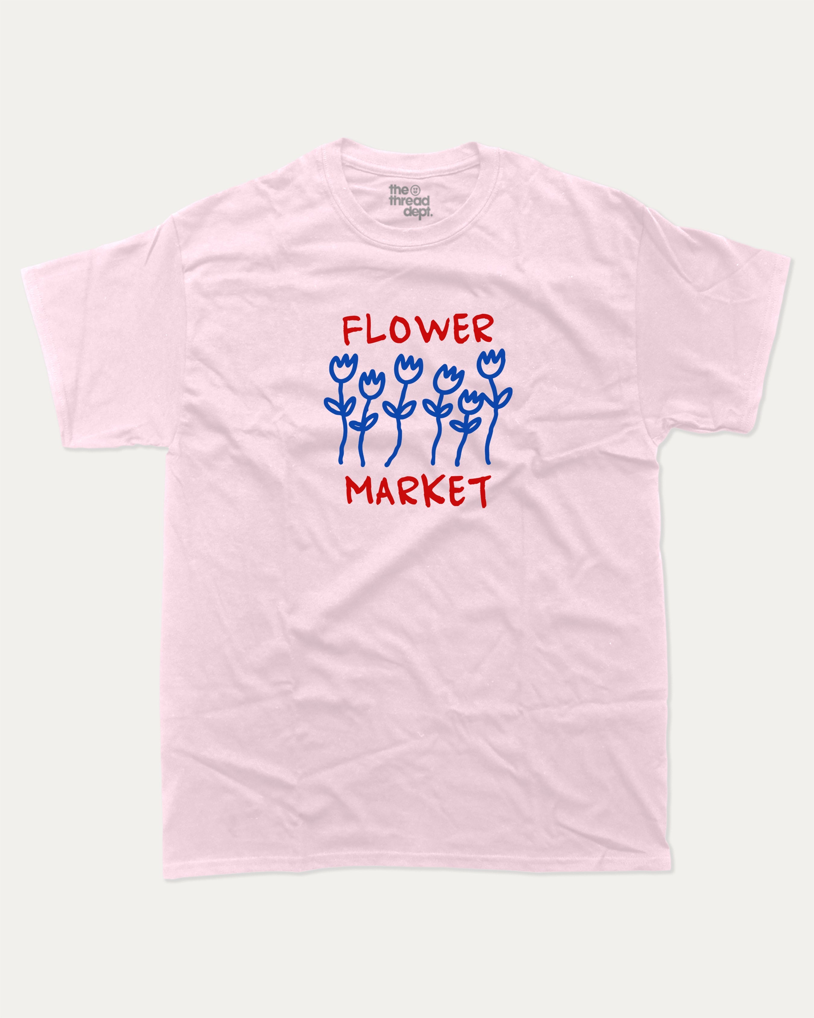 Flower Market graphic tee with bold and humorous print, funny and trendy  graphic. T shirt for plant lover, Flower Graphic T shirt,  Perfect for adults and gift-giving. Pink shirt.