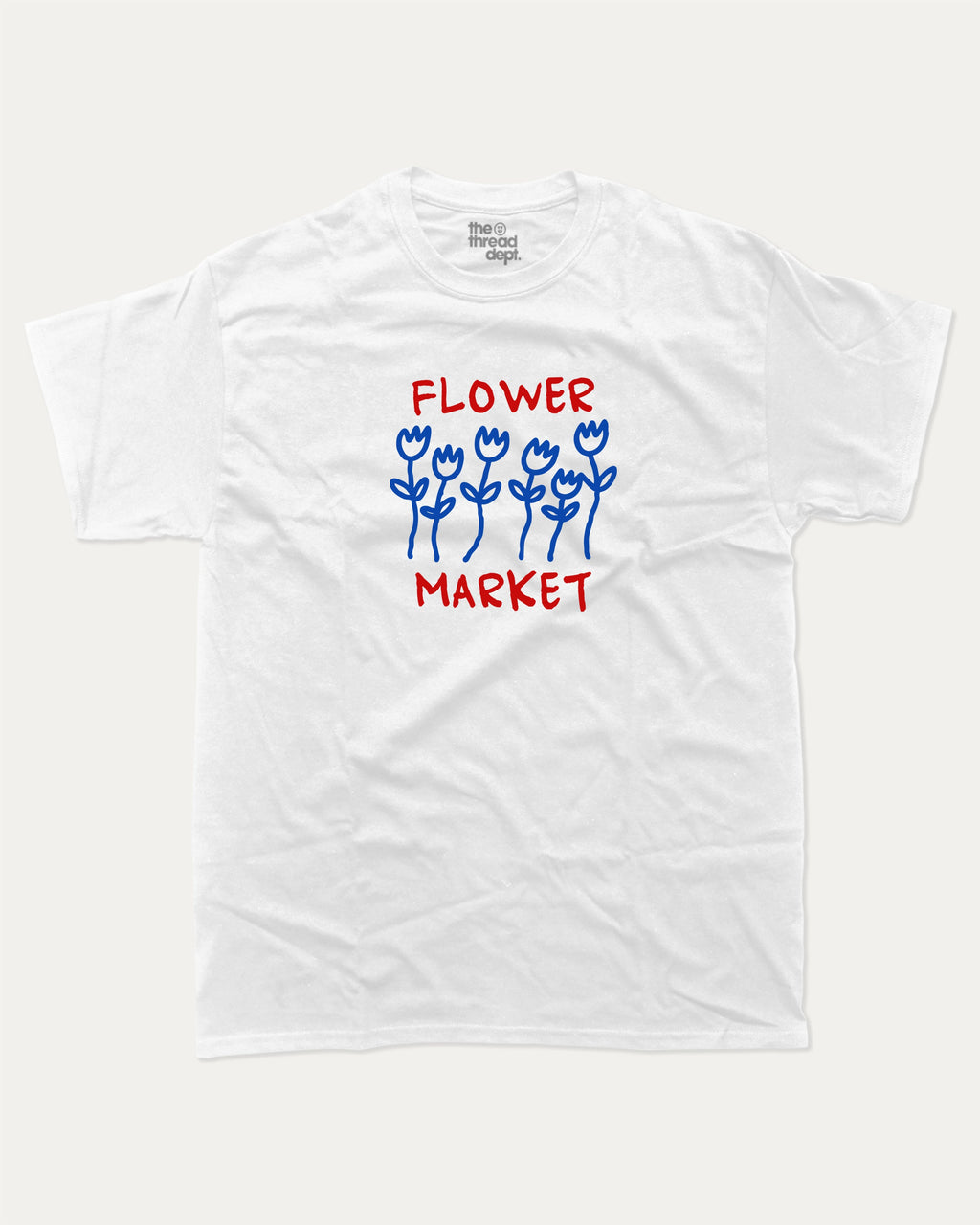 Flower Market graphic tee with bold and humorous print, funny and trendy  graphic. T shirt for plant lover, Flower Graphic T shirt,  Perfect for adults and gift-giving. White shirt.