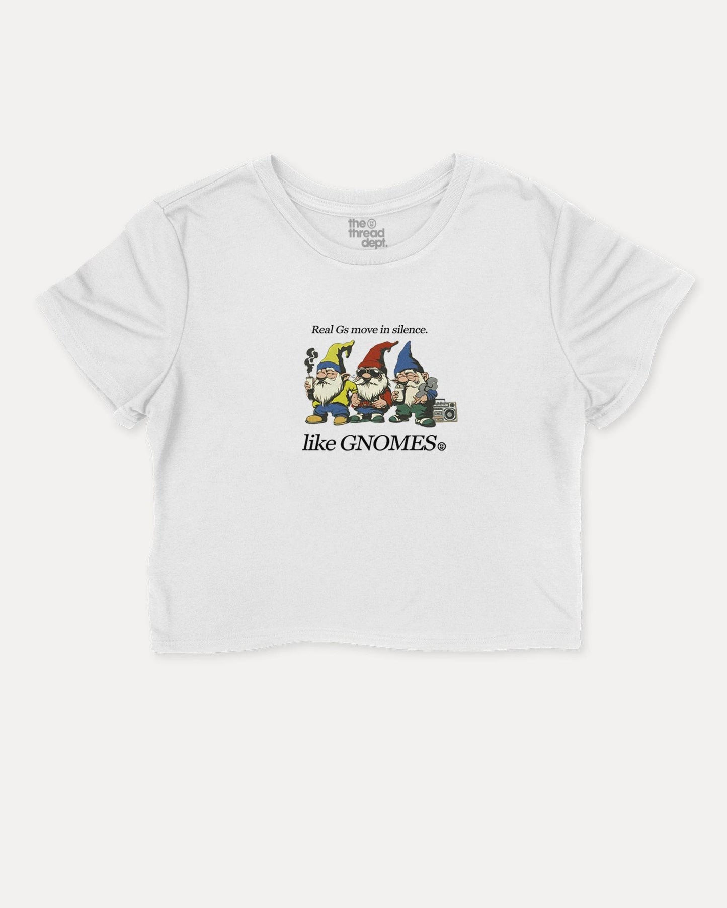 Retro GNOMES - Graphic Crop Tee - TheThreadDept