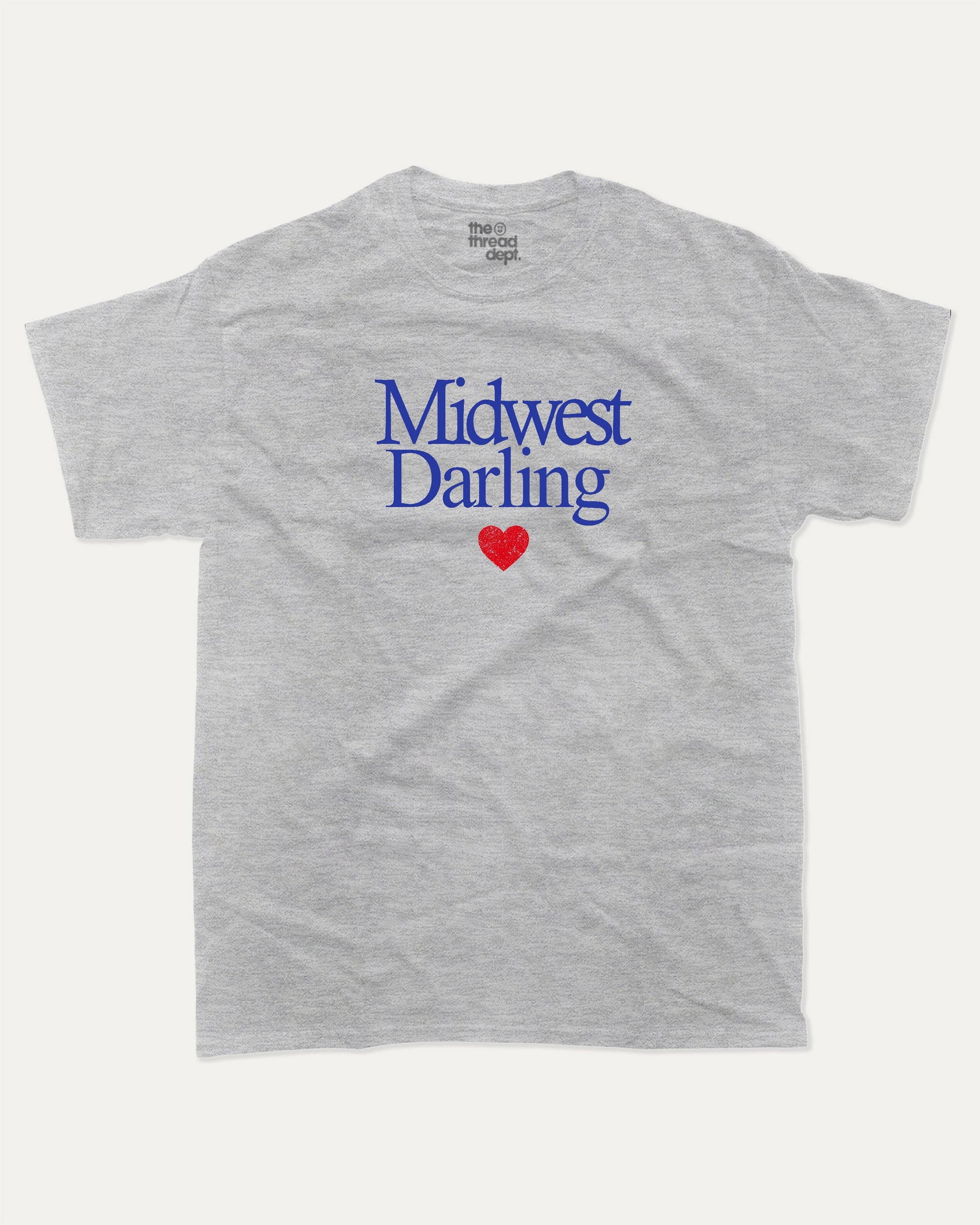 Midwest Darling graphic t-shirt, Vintage Inspired Graphic T shirt, Retro Graphic T shirt, Y2K Style Graphic T shirt, A must-have funny tee, trending meme shirt, unique gift idea. Heather Grey.
