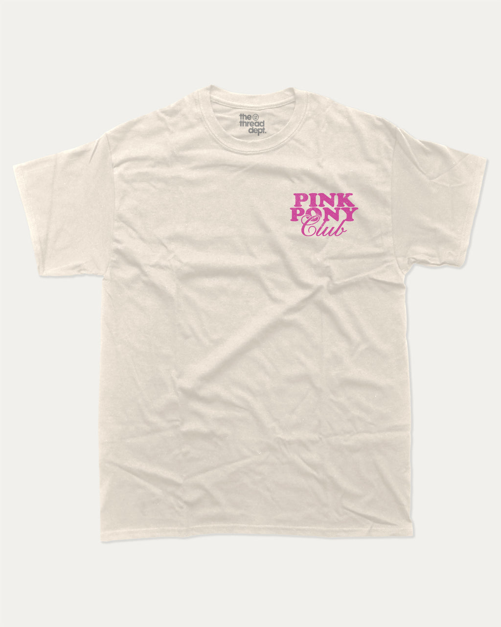 Pink Pony Club graphic t-shirt, Vintage Inspired Graphic T shirt, Retro Inspired Graphic T shirt, Women's Graphic T shirt,. A must-have funny tee, trending meme shirt, unique gift idea. Cream.