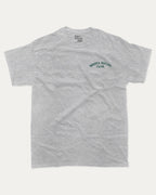 Siesta Social Club graphic t-shirt, perfect for adults. Retro Inspired Graphic T shirt, Vintage Inspired Graphic T shirt,  trending meme shirt, unique gift idea. Heather Grey.