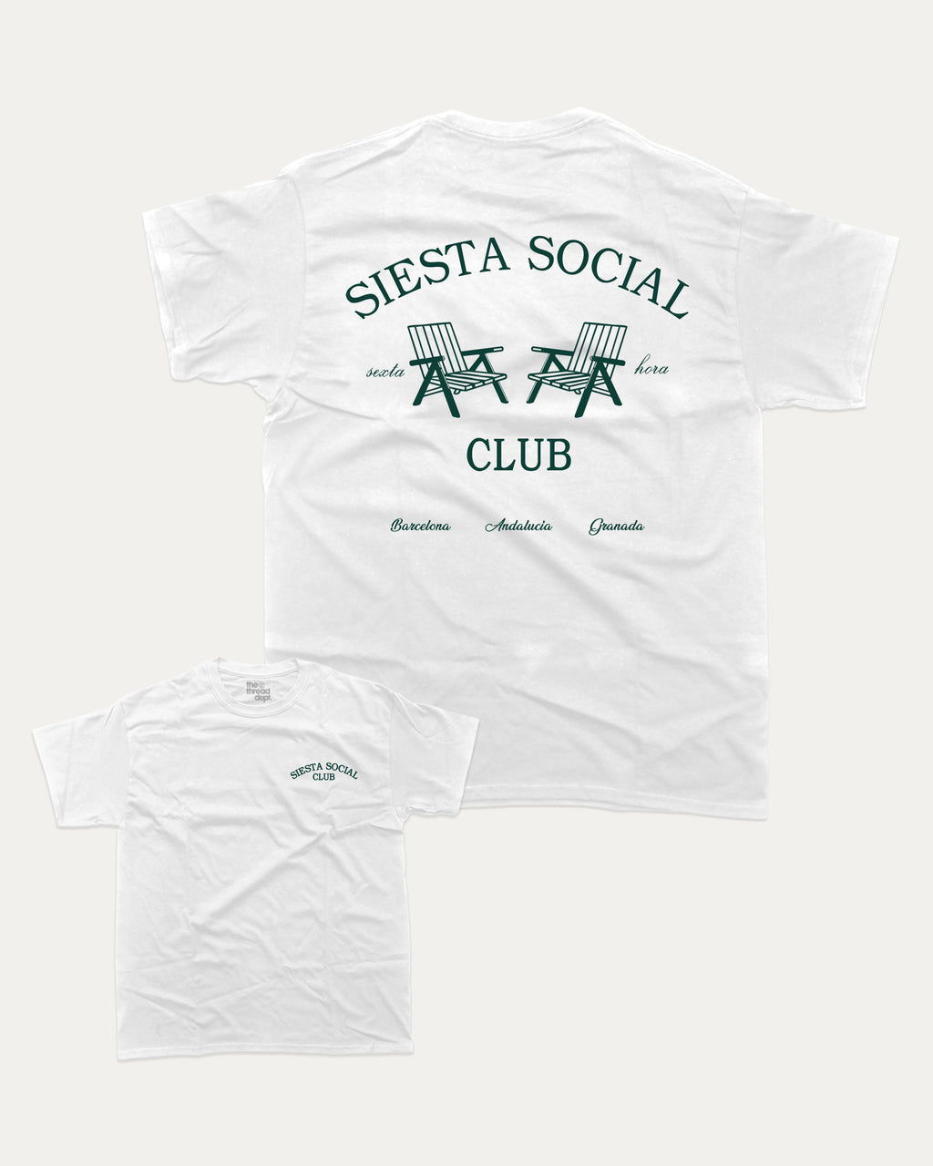 Siesta Social Club graphic t-shirt, perfect for adults. Retro Inspired Graphic T shirt, Vintage Inspired Graphic T shirt,  trending meme shirt, unique gift idea. White.