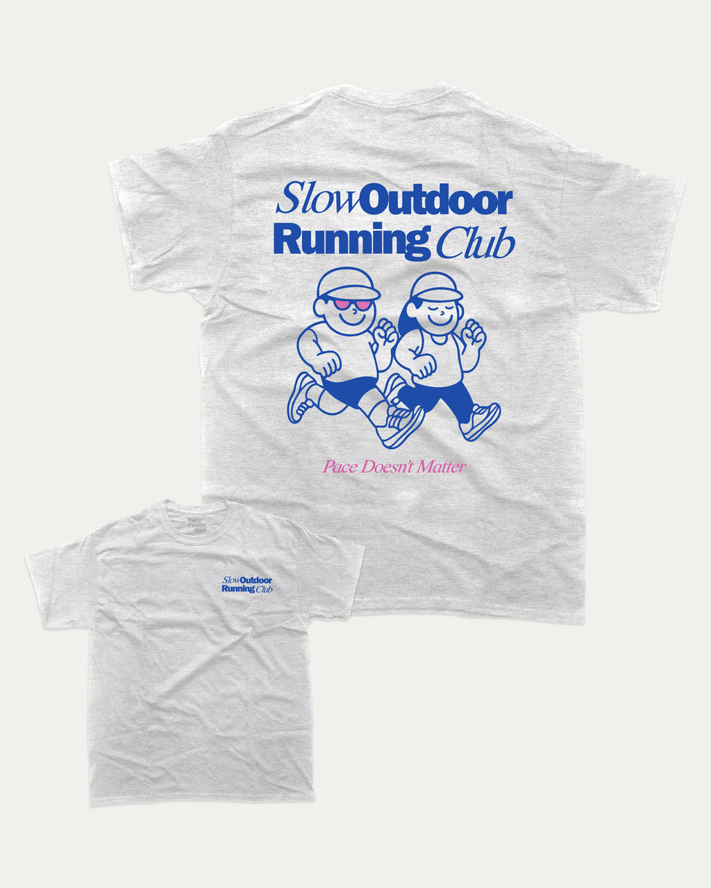 Slow Outdoor Running Club graphic t-shirt, Runners Graphic T shirt, Sporty Graphic T shirt,  A must-have funny tee, trending meme shirt, unique gift idea. Ash Grey .