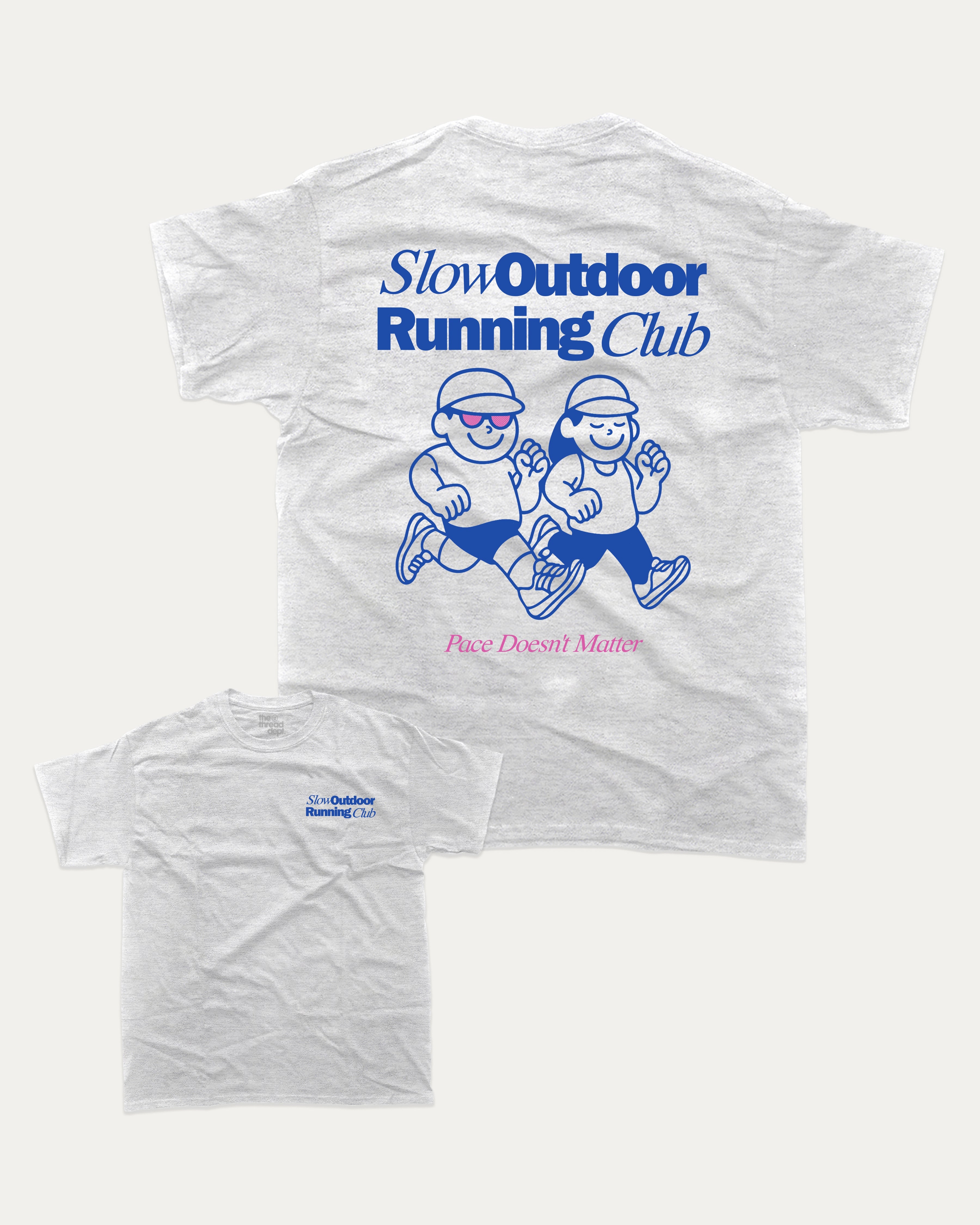 Slow Outdoor Running Club graphic t-shirt, Runners Graphic T shirt, Sporty Graphic T shirt,  A must-have funny tee, trending meme shirt, unique gift idea. Ash Grey .