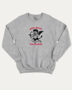soy peor tus suenos graphic sweatshirt with bold and humorous print, Retro Inspired Graphic T shirt, Vintage Inspired Graphic T shirt, Y2k Retro Graphic  T shirt. warm and cozy graphic for everyday wear. Perfect for adults and gift-giving. Heather Grey pullover.