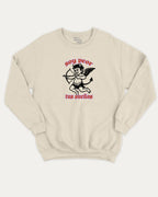 soy peor tus suenos graphic sweatshirt with bold and humorous print, Retro Inspired Graphic T shirt, Vintage Inspired Graphic T shirt, Y2k Retro Graphic  T shirt. warm and cozy graphic for everyday wear. Perfect for adults and gift-giving. Natural pullover.