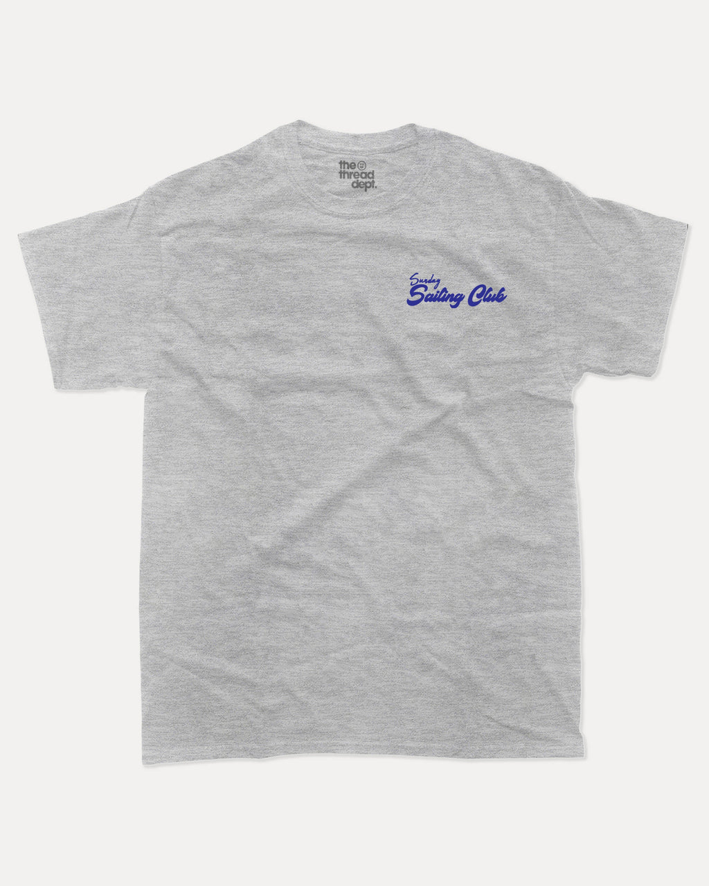 Sunday Sailing Club graphic tee with bold and humorous print, Retro Inspired Graphic T shirt, Vintage Inspired Graphic T shirt, Sailing Graphic Tee, Yacht Graphic Tee, funny and trendy graphic. Perfect for adults and gift-giving. Heather Grey shirt.
