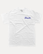 Sunday Sailing Club graphic tee with bold and humorous print, Retro Inspired Graphic T shirt, Vintage Inspired Graphic T shirt, Sailing Graphic Tee, Yacht Graphic Tee, funny and trendy graphic. Perfect for adults and gift-giving. White shirt.