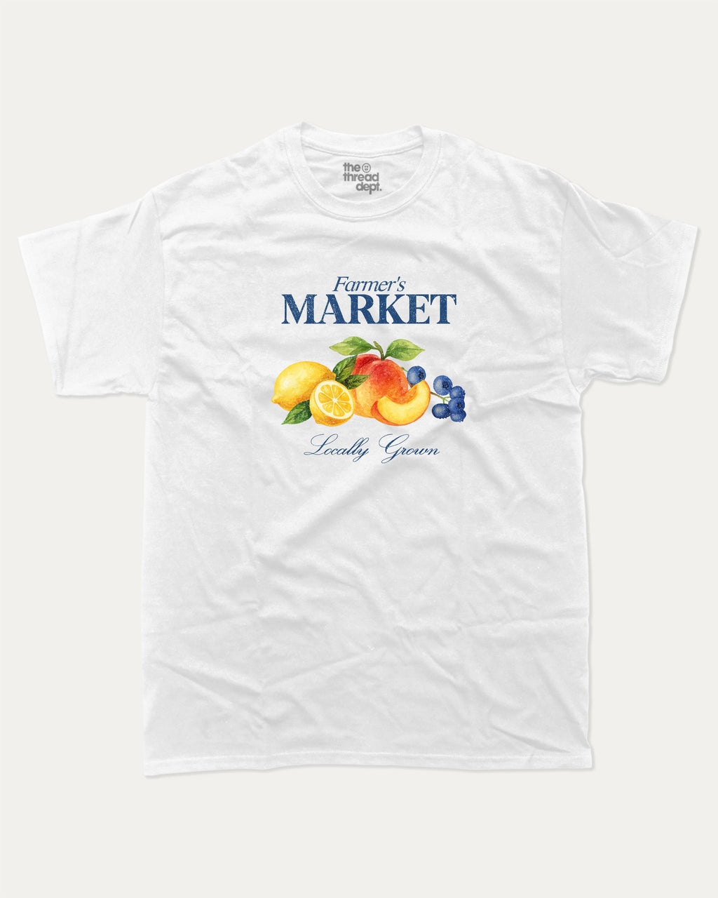 Vintage Farmers Market graphic t-shirt, Vintage Inspired Graphic T shirt, Retro Inspired Graphic T shirt, . A must-have funny tee, trending meme shirt, unique gift idea. White.
