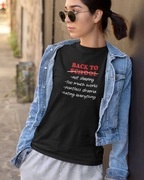 Back To School Not Sleeping graphic tee.