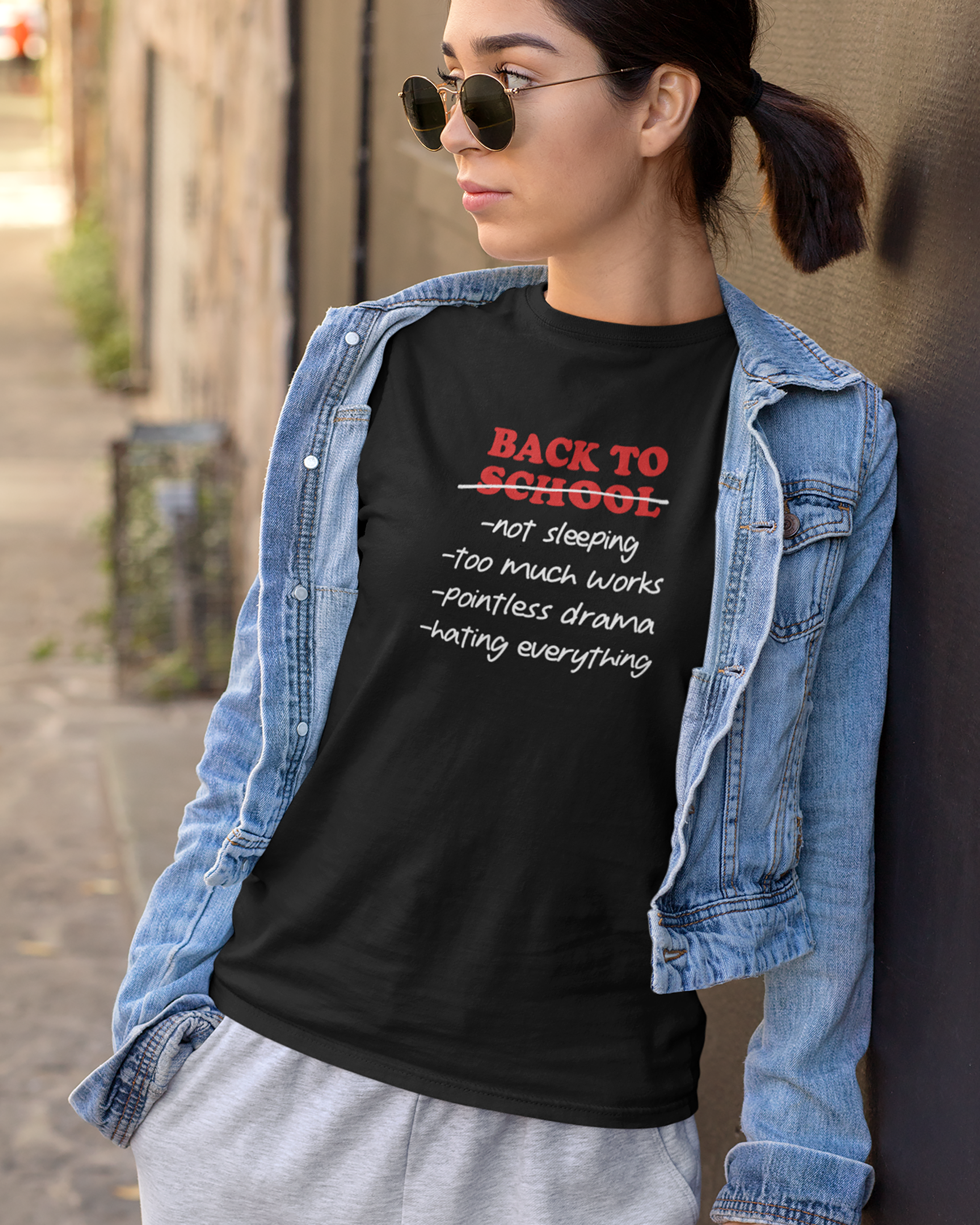 Back To School Not Sleeping graphic tee.