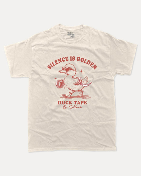 Silence Is Golden Duct Tape Is Silver - Graphic Tee - TheThreadDept
